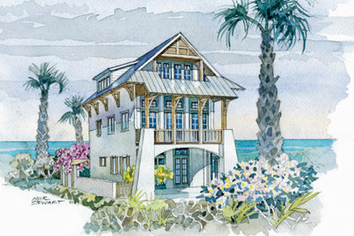Waterfront Villa Color Rendering Front