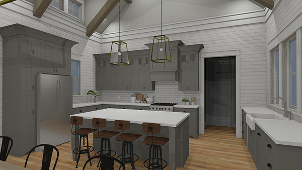 Hawthorn Cottage 3D Rendering Kitchen
