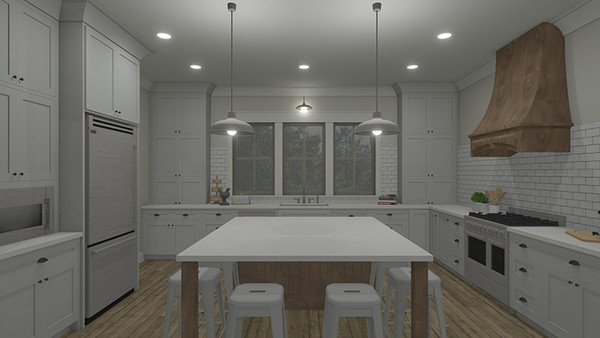 Alder Cottage 3D Rendering Kitchen