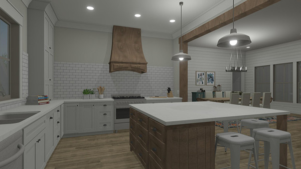 Alder Cottage 3D Rendering Pantry to Kitchen