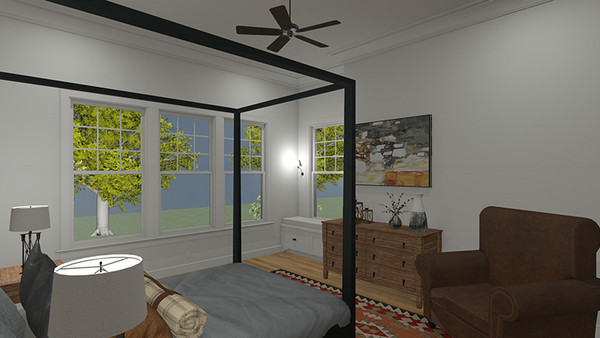 Walnut Cottage 3D Rendering Primary Bedroom