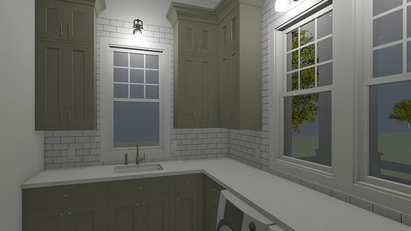 Walnut Cottage 3D Rendering Laundry Room